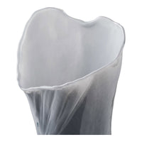 Vaas Mondgeblazen Glas Gedraaid Grijs-Wit 24 cm