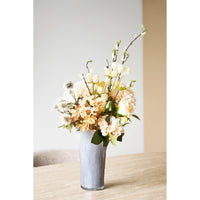 Vaas Mondgeblazen Glas Gedraaid Grijs-Wit 24 cm