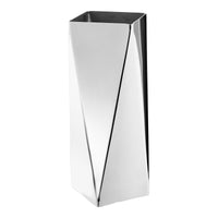 Vaas Roestvrij Staal Gefacetteerd Zilver 23 cm