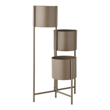 3-teiliger Stahlblumentopf – braun