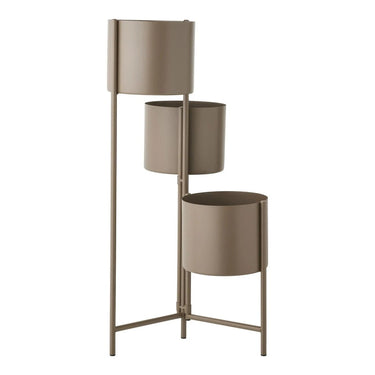 3-teiliger Stahlblumentopf – braun