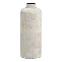 Decoratieve pot van metaal - antiek beige – groot - Mooier Thuis