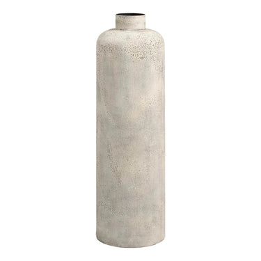 Decoratieve pot van metaal - antiek beige