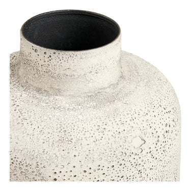 Decoratieve pot van metaal - antiek beige