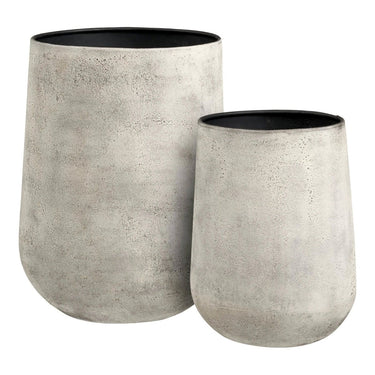 Decoratieve potten van metaal 2 stuks - antiek beige