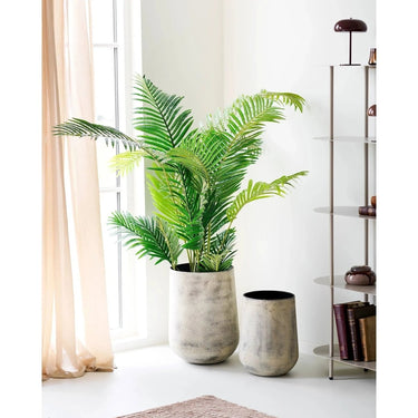 Decoratieve potten van metaal 2 stuks - antiek beige