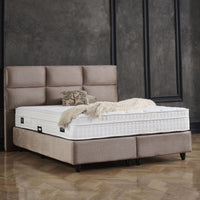 Opbergboxspring Mississippi Taupe – 140x200 cm