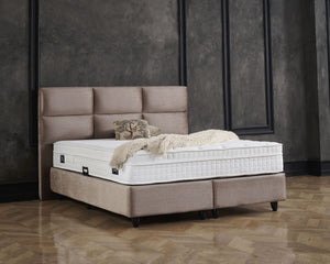 Opbergboxspring Mississippi Taupe – 140x200 cm