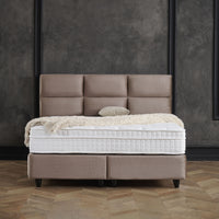 Opbergboxspring Mississippi Taupe – 140x200 cm