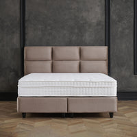 Opbergboxspring Mississippi Taupe – 140x200 cm