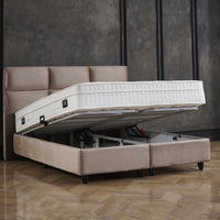 Opbergboxspring Mississippi Taupe – 160x200 cm