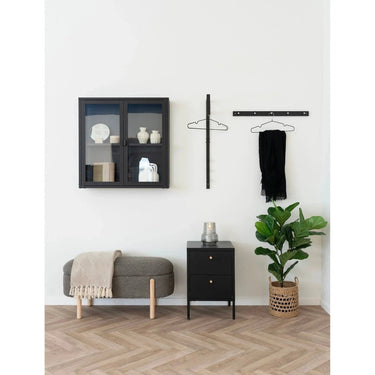 Wandgarderobe Padova mit 5 Haken – schwarz, 70 cm
