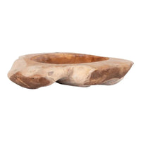 House of Nordic Rio schaal teakhout - naturel - Ø40 × H12 cm - Mooier Thuis