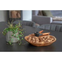 House of Nordic Nola schaal teakhout - naturel - Ø30 × H5 cm