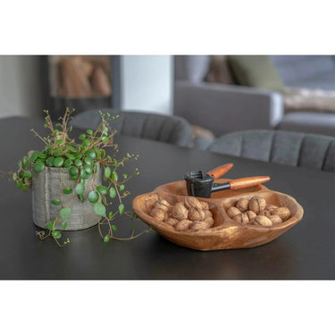 Nola schaal teakhout - naturel - Ø30 × H5 cm