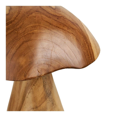 Kodi decoratieve paddenstoelen van teakhout 2 stuks - naturel