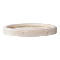 Travertin dienblad - beige - Ø25,5 × 2,5 cm - Mooier Thuis
