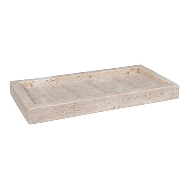 Travertin dienblad - naturel - 30,5 × 15 cm