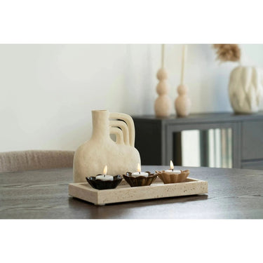 Travertin dienblad - naturel - 30,5 × 15 cm