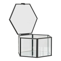 House of Nordic Torpe sierdozen van glas en metaal 2 stuks - helder/zwart - Mooier Thuis