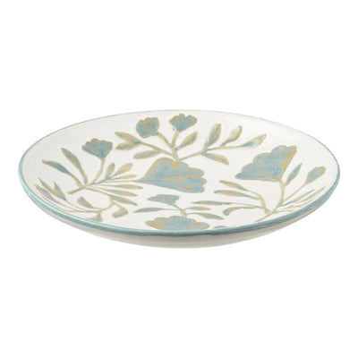 Decoratieve schaal van keramiek - wit gemêleerd