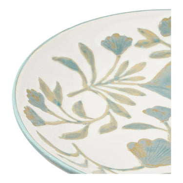 Decoratieve schaal van keramiek - wit gemêleerd