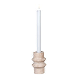 Theelichthouder van travertin - naturel - Ø7 × 10 cm - Ø7 × H10 cm - Mooier Thuis