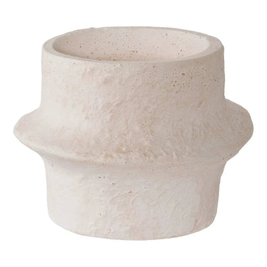 Zement-Kerzenständer, 2 Stück – weiß – Ø 10 × 8 cm