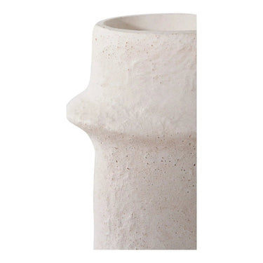 Zement-Kerzenständer, 2 Stück – weiß – Ø 10 × 8 cm