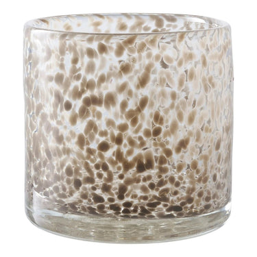 Theelichthouder van glas - lichtbruin - Ø12 × 12 cm
