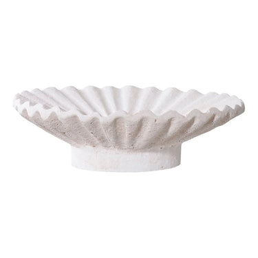 Kerzenständer aus Zement, 2-teilig – weiß – Ø 11 × 4 cm
