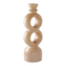 Kandelaar van keramiek voor dinerkaars - bruin - L10,7 × B9,5 × H30,5 cm - Mooier Thuis