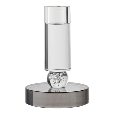 Glaskerzenständer – grau/weiß – Ø 9 × 13 cm