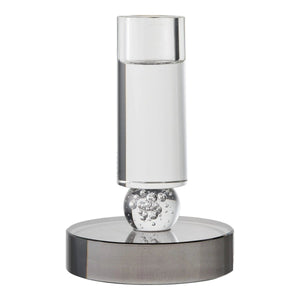 Glaskerzenständer – grau/weiß – Ø 9 × 13 cm