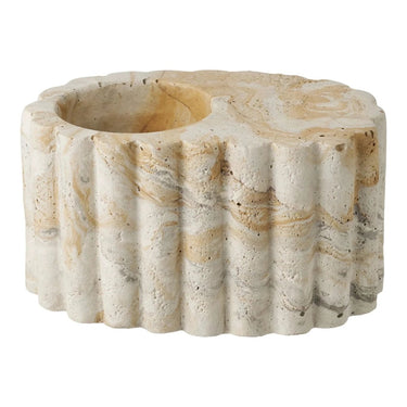 Theelichthouder van cement - bruin/beige - Ø105 × 6 cm