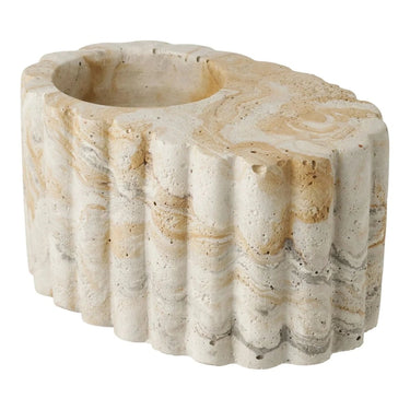 Theelichthouder van cement - bruin/beige - Ø105 × 6 cm