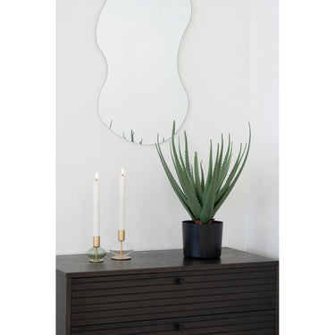 Kerzenständer aus Glas und Metall – 2 Stück – gold/grün/transparent