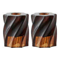 Theelichthouder van glas 2 stuks - gerookt bruin - Ø6 × 7 cm - afbeelding 2