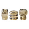 Kandelaar van glas - 3 stuks - gerookt bruin - L6,5 × B7 × H7 cm + L7,5 × B6,5 × H6,5 cm + L8 × B5,5 × H5,5 cm - Mooier Thuis