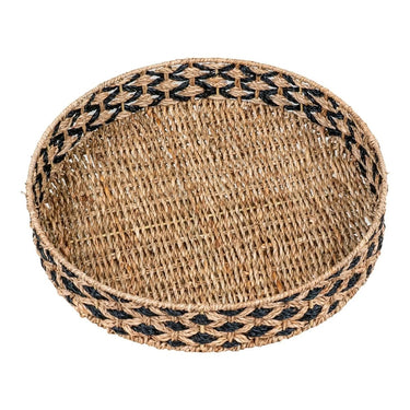 Nerja dienblad - zwart/naturel - Ø38 × 7 cm