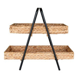 Alfaro dienblad - zwart/naturel - 42 × 23 × 43,5 cm dienblad op poten - zwart en naturel - Mooier Thuis