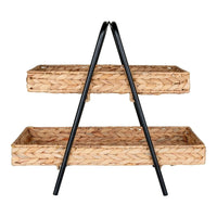 Alfaro dienblad - zwart/naturel - 42 × 23 × 43,5 cm - Mooier Thuis