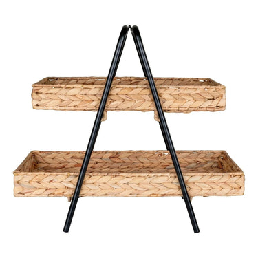 Alfaro dienblad - zwart/naturel - 42 × 23 × 43,5 cm