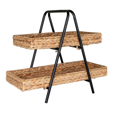 Alfaro dienblad - zwart/naturel - 42 × 23 × 43,5 cm