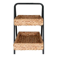 House of Nordic Alfaro dienblad - zwart/naturel - 42 × 23 × 43,5 cm - Mooier Thuis