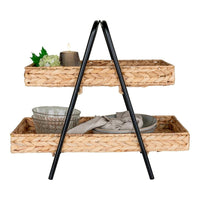 Alfaro dienblad - zwart/naturel - 42 × 23 × 43,5 cm - afbeelding 2