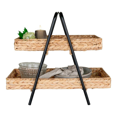 Alfaro dienblad - zwart/naturel - 42 × 23 × 43,5 cm