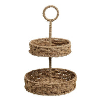 House of Nordic Rifbjerg dienblad - naturel - Ø25 × 40,5 cm