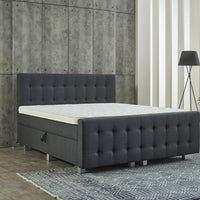 Opbergboxspring Shurgard Antraciet – 160x200 cm – Met Voetbord