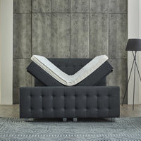Opbergboxspring Shurgard Antraciet – 160x200 cm – Met Voetbord